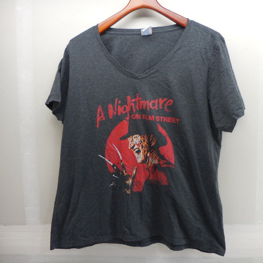 Port & Company Nightmare on Elm Street Freddy Krueger V-Neck Graphic Tee XXL